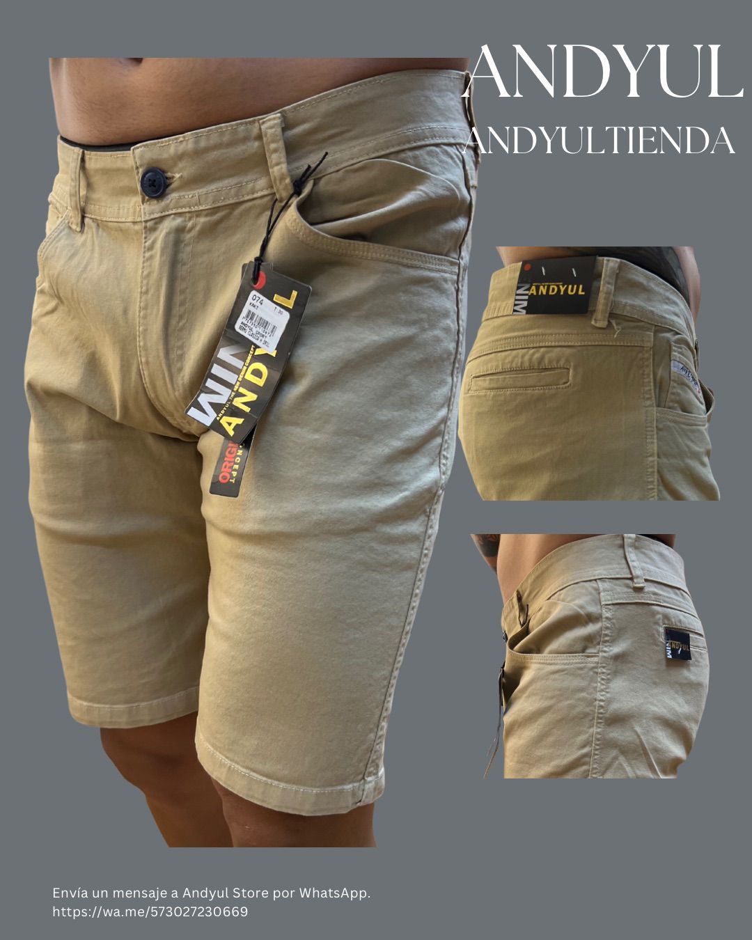 BERMUDA CLASICA DE HOMBRE DRILL